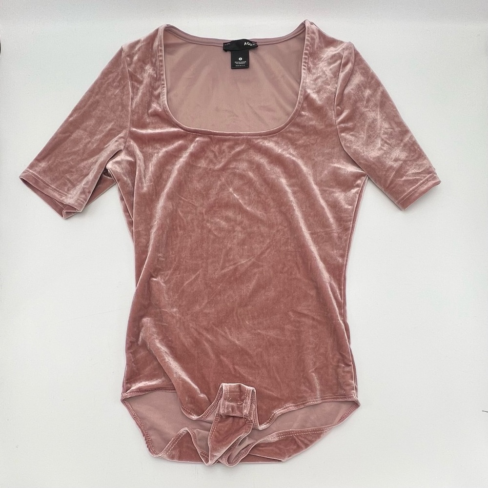 Aqua Pink Velvet Bodysuit, size S
